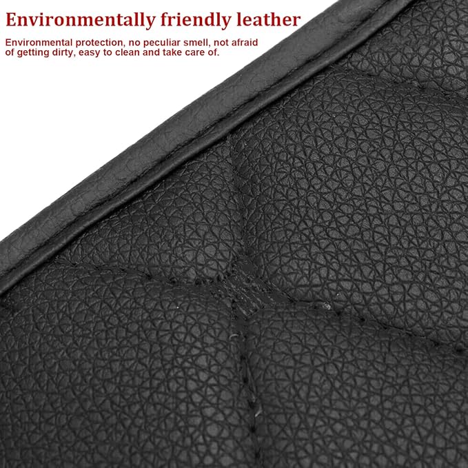 Auto Center Console Pad, PU Leather Car Center Console Box Cushion, Non Slip Soft Armrest Seat Box Cover, Waterproof Vehicle Armrest Protector, Car Accessories for SUV, Car (Rhombic Lattice Black)