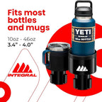 [Upgraded] Integral Ultimate Car Cup Holder Expander - Adjustable Base - Organizer & Expander for Vehicles - Compatible with Mugs, Yeti 14/24/36/46oz, Rambler, Hydro Flasks 32/40oz, 3.4"-4.0" Bottles