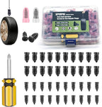 Tire Repair Rubber Nails Kit with 2 Sizes,2026 New Vacuum Screw Type Tire Plug Fast Tool with Screwdriver,Self-Service Screw in Tire Plugs Repair Tools for Car,Motorcycle,Truck,Bikes (40Pcs)