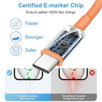 10FT Car Carplay Cable for iPhone 17 16 15 Cable USB to USB C Cable[Apple MFi Certified] USB C Carplay Cord,iPhone 17 Charger Cord,iPhone 16 Car Charger,USB to Type C Cable Car Charging Cable(Orange)