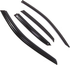 WD2-777B Dark Smoke 4 Pcs Set Window Visor (Outside Mount) Deflector Rain Guard Compatible with 2016-2018 Audi A3 Sedan