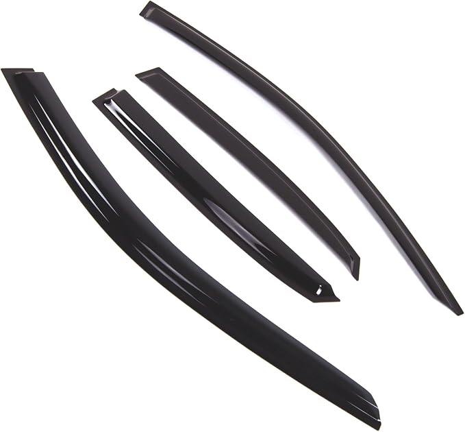 WD2-777B Dark Smoke 4 Pcs Set Window Visor (Outside Mount) Deflector Rain Guard Compatible with 2016-2018 Audi A3 Sedan