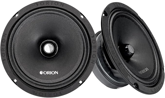 Orion Cobalt CM852 High Efficiency 8" Mid-Range Bullet Loudspeakers, 1200W Max Power, 300W RMS, 2 Ohm, 1.5" Voice Coil - Pro Car Audio Stereo, Midrange Speakers (Pair)