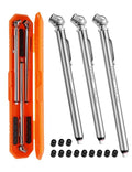 Pencil Tire Pressure Gauge (10-75PSI,100PSI,120PSI), Valve Caps with Case, Stainless Steel Body, and Metal Made Nozzle 3 Measurements for Cars, Bikes, Vehicles