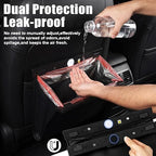 Car Trash Can with Smart LED Light, Magnetic Closure Leather Car Trash Bin, Cars Garbage Organizer and Storage with Automotive Trashs Bag for Backseat Console Door Suvs, Leak Proof Odor Lock