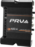 QS400.4 2 Ohm Mini Compact 4 Channel Car Audio Amplifier 4 x 100 Watts RMS at 2 Ohm - 400 Watt Amp Stereo 12 Volts Amp Class D Full Range Bridgeable