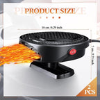 2 Pcs Portable 2 in 1 Car Heater 12v 150w Car Heater Plug in Cigarette Lighter Defroster Windshield 360 Degree Rotation Fan Auto Demister Cooling Air Circulator(Black)