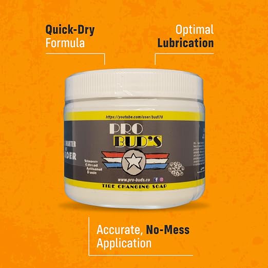 Pro Bud's Tire Mounting Paste - Peerless Lubrication Tire Mounting Lube for Quick Changing and a Secure Fit - Slip-Resistant - 4 oz.