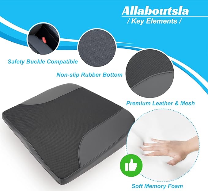 Car Seat Cushion, Car Seat Cushions for Long Driving | Comfortable Memory Foam Driver Seat Cushion, Automotive Seat Cushions, Butt Pillow for Car,Truck, Office Chair, Black