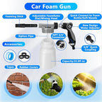 Car Wash Detailing Kit with Foam Gun, Car Cleaning Kit Set,Car Wash Brush with Long Handle, Large Folding Bucket for Interior Exterior Car Wash Supplies, Car Gift Set Gray
