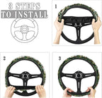 Car Accessories Compatible with US Army Steering Wheel Cover 14-15 Inch, Non-Slip Stretchable Design for Easy Installation, Comfort Grip(TZ-JD-FXPT-7)