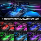 Acrylic Interior Car LED Lights with Wireless APP 6 in 1,Ambient Lighting Kits Fiber Optic Strip LEDs,16 Million Colors Music&DIY Function, Car Decorations Interior Accessories Gifts for Women Men