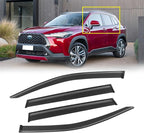 Window Visor for Toyota Corolla Cross 2022-2026, Out-Channel Rain Guards Shields Vent Wind Shade Deflector Dark Smoke 2023 22 23 24, Tape-On Outside-Mount, 4PCS