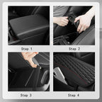 Patchwork Leather Center Console Covers for Cars,Upgraded Arm Rest Cover for Car with Side Storage Pocket for Car Seat Organizer,Middle Console Cover Stylish Car Decoration (Black)