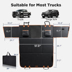 XL Back Seat Extender for Dogs, Hard Bottom Dog Car Seat Cover for Truck Back Seat, Upgraded PU Leather Waterproof Anti-Scratch, Large Space Back Seat Cover for Full Size Truck SUV