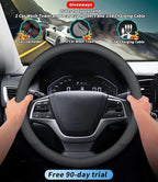 Custom-Fit for BMW Steering Wheel Cover, Premium Leather Car Steering Wheel Cover with Logo, Non-Slip, Breathable, for BM-W Accessories (B-Style,for BMW)