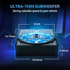 Andeman 1000W Smart Car Subwoofer with Remote & APP Dual Control - 10" Slim Under Seat Powered Bass, 16M RGB Color Lights, Built-in Amp & Hi/Lo Input for Car/Truck/SUV/Jeep/MPV