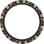 Cool Skull Steering Wheel Cover, Halloween Christmas Steering Wheel Covers, Non-Slip Breathable Neoprene Car Accessories Universal 15 Inch Fit Auto, Suvs, Truck
