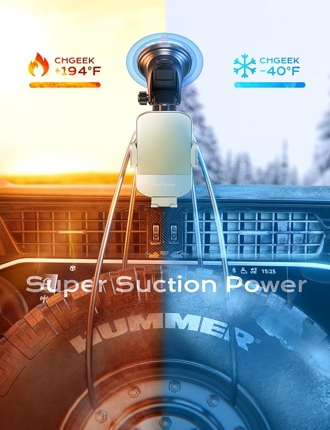 Wireless Car Charger, 15W Fast Charging Auto Clamping Car Charger Phone Mount Phone Holder fit for iPhone 15 14 13 12 11 Pro Max Xs, Samsung Galaxy S24 Ultra S23 S22 S21, S20, S10+, Khaki