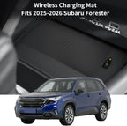 Center Console Wireless Charging Protective Mat and Center Console Cover Carbon Fiber fits for 2025 Forester Accessories Inserts Liner Anti-Slip Anti-Dust Waterproof Mats