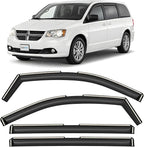 in-Channel Incredibly Durable Rain Guards for Dodge Grand Caravan 2008-2020, Original Window Deflectors, Vent Window Visors, Vent Deflector, 4 pcs. - 608252