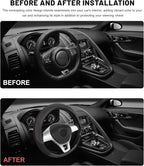 Sun Walker Steering Wheel Cover, 15 inch Breathable Steering Wheel Protector with Anti-Slip Lining, Comfortable Wheel Wrap Cover for Most Vehicles, Universal Car Accessories (Black)