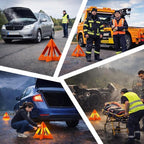 Safety Triangles for Vehicles, 6 Set Emergency Warning Reflective Triangles, Modular Two-Piece Design, High Visibility Roadside Safety Triangles for Car, Truck, SUV