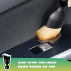 Car Interior Detailing Brush, Curved Soft Bristles Vehicle Removal Dust Collectors, Scratch-Free Automotive Cleaning Tool Accessories, Universal for Truck SUV Sedan (Black/White)