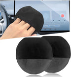 Car Screen Cleaner, 4.33"×4.33" Microfiber Auto Screen Cleaning Pad, Foldable Touch Screen Cleaner Cloth for Vehicle Dashboard LCD Display, Interior Car Accessories (Round, 2PCS)