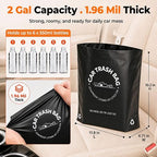 Disposable Car Trash Bags, 20 Count Stand-Up & Stick-On Car Garbage Bags, 2 Gallon Leakproof Odor Seal Heavy Duty Car Trash Can Alternative for Car SUV Truck