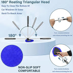 Car Windshield Cleaner Tool (2-Pack) with Extendable Handle, Inside Auto Window Glass Cleaning Kit with 8 Washable Microfiber Pads & Spray Bottle, Streak-Free Defogger Wand for Deep Dashboards