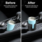 Car Cup Holder Expander, Large Cup Holder Extender for Car | Water bottle Holder Adapter with Adjustable Base Fits Yeti, Hydro Flask 24/32oz, Big Water Bottles in 3"-3.9", Black