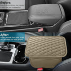 Car Center Console Cover Upgraded Microfiber Leather Car Arm Rest Cover with 2 Storage Bags Universal Armrest Cover for Car Storage Box Car Interior Accessories Protector for Most Vehicle-Beige