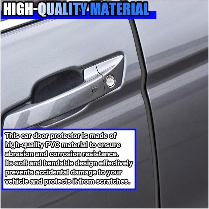 16Ft (5M) Car Door Edge Protector, Auto Trim Door Edge Guard, Black | Anti-Collision Car Door Entry Guard Protective Strip, No Glue