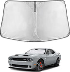 Windshield Sunshade Compatible for Dodge Challenger 2015-2023 2024 2025, Sun Visor for Front Windshield & Window Sun Shade Cover, UV Heat Blocker & Protector, Car Accessories