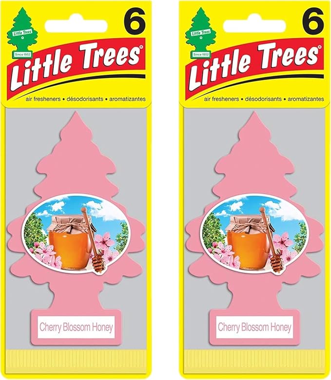Car Air Freshener | Hanging Paper Tree for Home or Car | Cherry Blossom Honey | 12 Pack