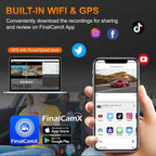 3 Channel Dash Cam, 4K+1080P+1440P Front Inside and Rear Car Camera, Free 128G Card, Triple Dash Camera Built-in WiFi GPS, HDR Night Vision, G Sensor, 170° Wide Angle, 24H Parking Mode