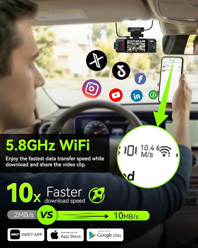 N6 PRO STARVIS 2 4K 4-Channel Dash Cam, 360° All-Around View (4K+1080Px3), Front Rear and Dual Inside Car Camera, 5GHz WiFi, GPS, 8-IR Lamps Night Vision, Free 128GB Card, 24/7 Parking Mode