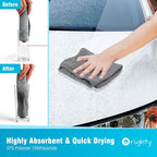 Orighty Microfiber Cleaning Cloth, 12 Pack Microfiber Towels for Cars, Highly Absorbent Car Cleaning Supplies, Lint Free Cloths Clean Rags for Car Care, House, Kitchen, 12x11 inch, Grey