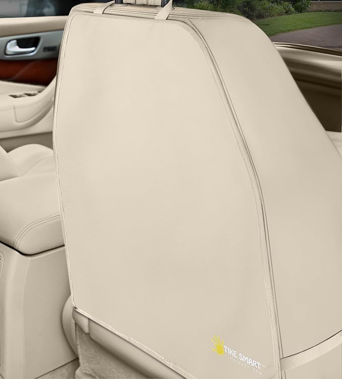 Luxury Clean-Edge Kick Mat - Tapered Design Seat Back Protector and Seat Cover with Invisible Strap and Stiff Edging (1 Mat)