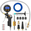 Digital Tire Pressure Gauge with Inflator, 250 PSI Heavy Duty Air Chuck with Tire Tread Depth Gauge, Stainless Steel Braided Hose with Quick Connect Coupler, Car Accessories