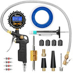 Digital Tire Pressure Gauge with Inflator, 250 PSI Heavy Duty Air Chuck with Tire Tread Depth Gauge, Stainless Steel Braided Hose with Quick Connect Coupler, Car Accessories