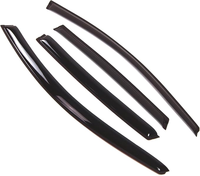 WD2-230 Dark Smoke 4 Pcs Set Window Visor (Outside Mount) Deflector Rain Guard Compatible with 2007-2011 Honda CR-V