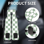 Car Seat Headrest Hook, Universal Leather Cute Hanger Holder Hook, Storage Organizer Interior Accessories for Purse Bags Handbag Green Plaid
