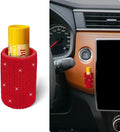 Upright Car Chapstick Holder, Bling Insulating Lip Balm Holder,Rhinestone Car Accessories for Women Interior,Suitable for Most Vehicles. (Red)