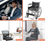 Car Seat Cushion, Comfort Memory Foam Car Cushions for Driving - Sciatica & Lower Back Pain Relief, Driver Seat Pillow for Auto, Office Chair, Wheelchair - Classic Grey