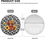 Highland Cow Steering Wheel Sun Shade Cover Sun Foil Anti-Heat Steering Wheel Cover Sunflower Pattern Steering Wheel Sun Heat Shield for SUV Truck Van
