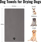 Microfiber Dog Towels for Drying Dogs, Super Absorbent and Soft Pet Grooming Towel, 40 Inch X 23.6 Inch, Perfect Dog Shower & Bath Supplies for Large, Medium or Small Dogs, Grey