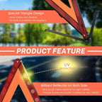 3 Pack Emergency Warning Triangles, Reflective Roadside Safety Triangle Kit with Storage Case, Foldable Hazard Reflective Triangles for Vehicles, Car Breakdowns, and Roadside Emergencies