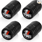 4pcs Tire Valve Stem Caps, Compatible with Toyota TRD Sequoia Tundra Tacoma 4Runner Trucks Series Stem Cap Universal Car Air Cover Car Accessories for Cars, SUV, Truck, Motorcycles Black